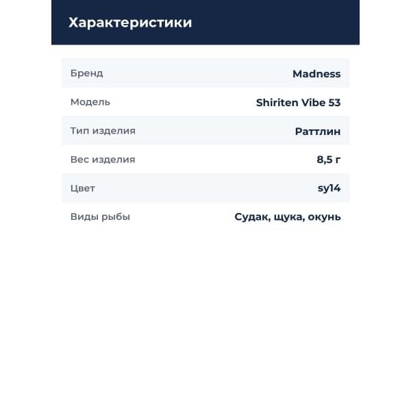 Воблер Madness Shiriten Vibe 53 8,5гр. #sy14