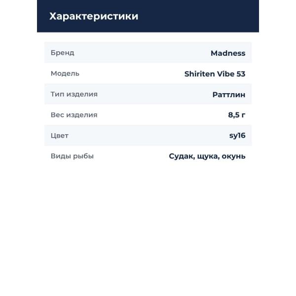 Воблер Madness Shiriten Vibe 53 8,5гр. #sy16