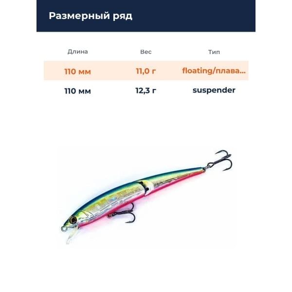Воблер Smith Составник TS Joint-Minnow 110F 110мм. 11,0гр. №518