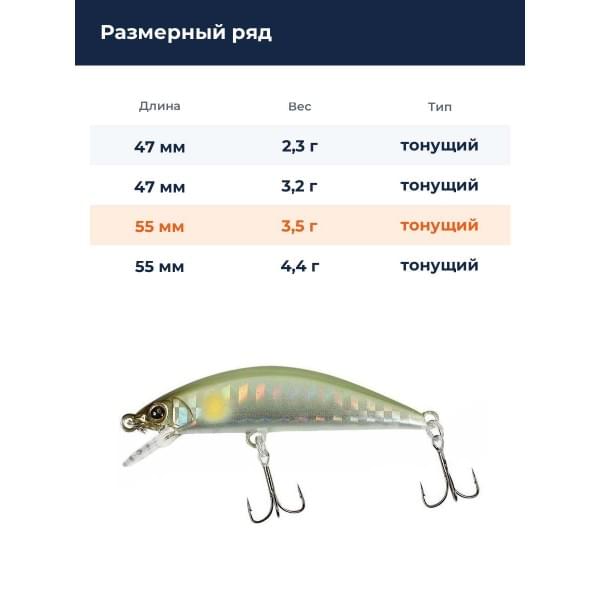 Воблер Jackall Timon Tricoroll 55S цв. stripe wakaayu