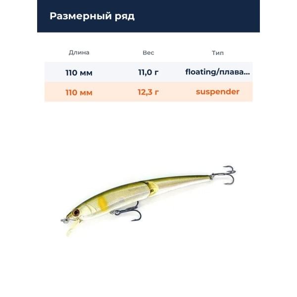 Воблер Smith Составник TS Joint-Minnow 110SP 110мм. 12,3гр. №01