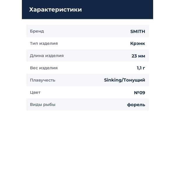 Воблер Smith Dangouo DR-Low 23мм. 1,1гр. №09