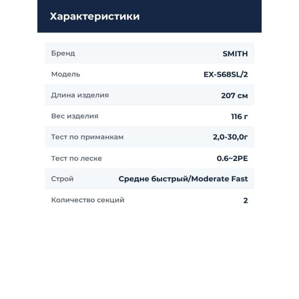 Спиннинг Smith K.O.Z Expedition KOZ EX-S68SL/2