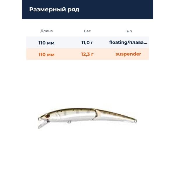 Воблер Smith Составник TS Joint-Minnow 110SP 110мм. 12,3гр. №20