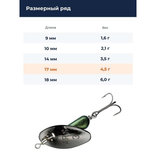 Блесна Smith AR Spinner Trout Model 4,5гр. №15
