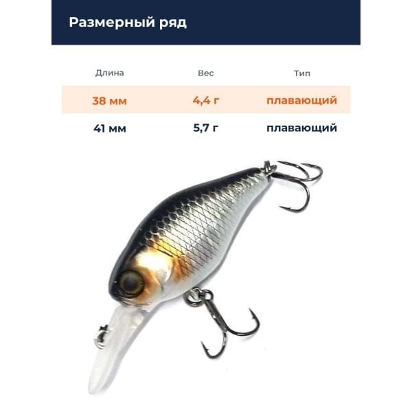 Воблер Jackall Chubby 38 MR цв. uv mat silver & black