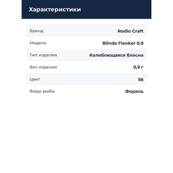 Блесна Rodio Craft Blinde Flanker 0.9 56