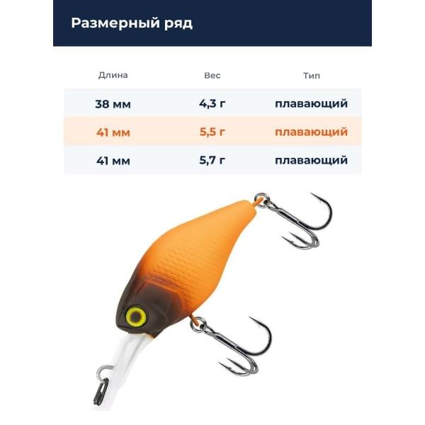 Воблер Jackall Diving Chubby 41 мм цв. pellet orange