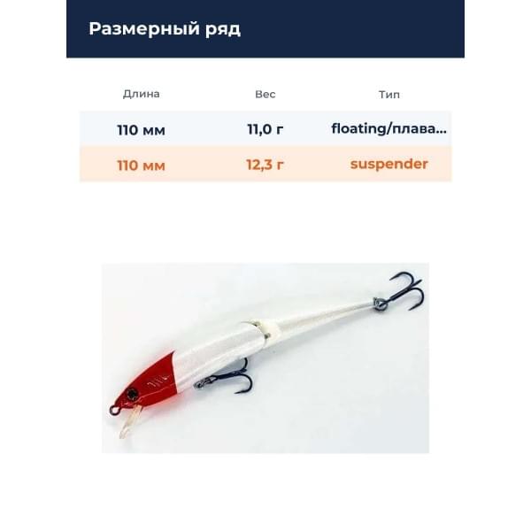 Воблер Smith Составник TS Joint-Minnow 110SP 110мм. 12,3гр. №24