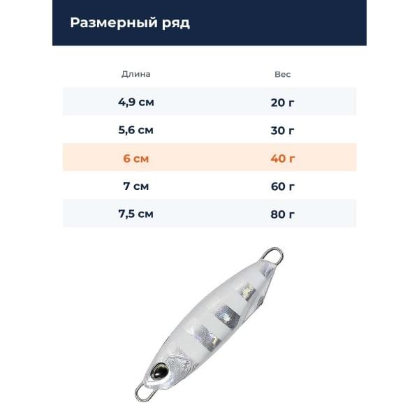 Пилькер DUO DRAG METAL CAST 40G : Zebra Glow (PJA0101)