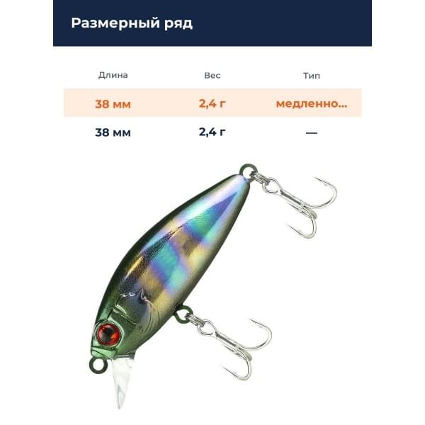Воблер Jackall Abbey Minnow 38SF цв. ul tamamushi