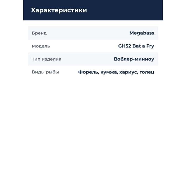 Воблер Megabass GH52 Bat a Fry pm setsuki ayu