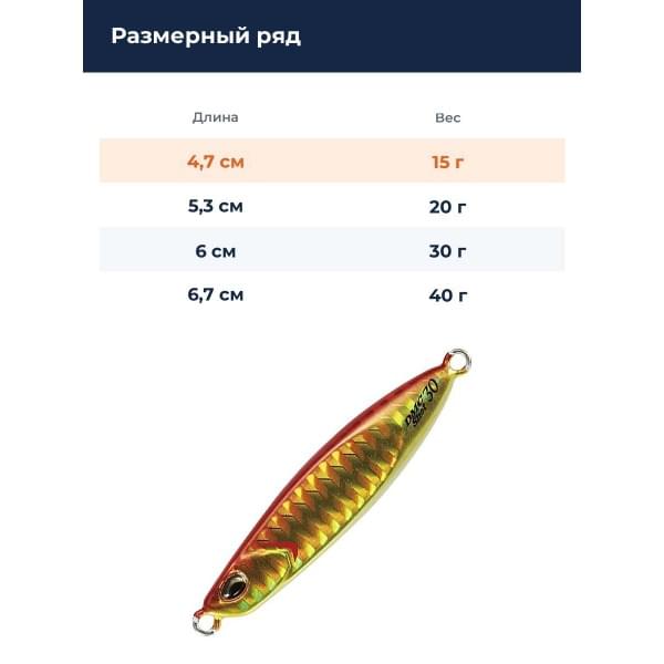 Пилькер DUO DRAG METAL CAST SHOT 15G : Red Gold (PHA0026)