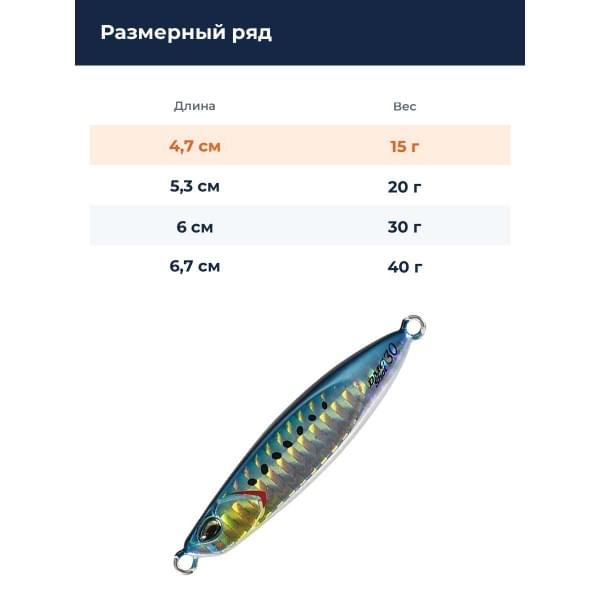 Пилькер DUO DRAG METAL CAST SHOT 15G : Sardine (PHA0011)