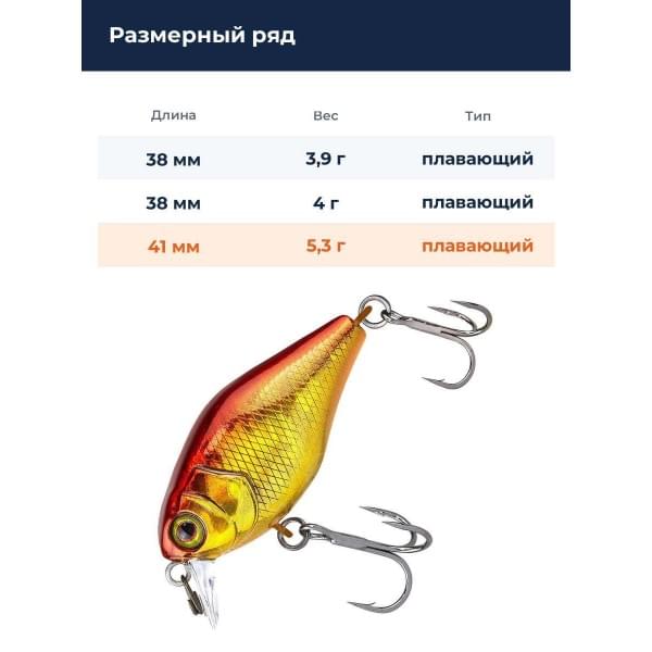 Воблер Jackall Chubby 41 Silent цв. hl red & gold