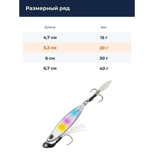 Пилькер DUO DRAG METAL CAST SHOT 20G : Rainbow (PHA0002)