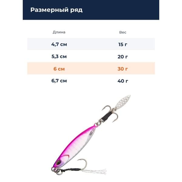 Пилькер DUO DRAG METAL CAST SHOT 30G : Pink Back (PHA0009)