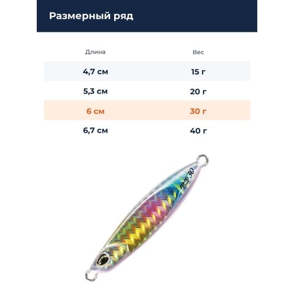 Пилькер DUO DRAG METAL CAST SHOT 30G : Rainbow (PHA0002)