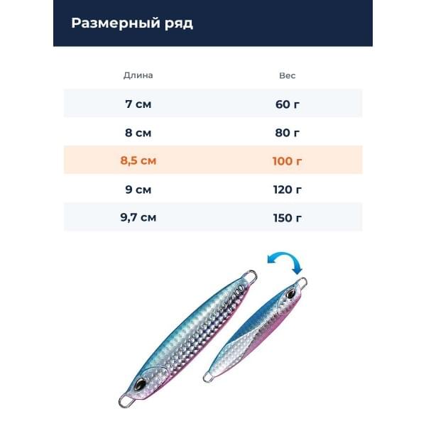 Пилькер DUO DRAG METAL FORCE 100G : Blue Pink (PBA0520)