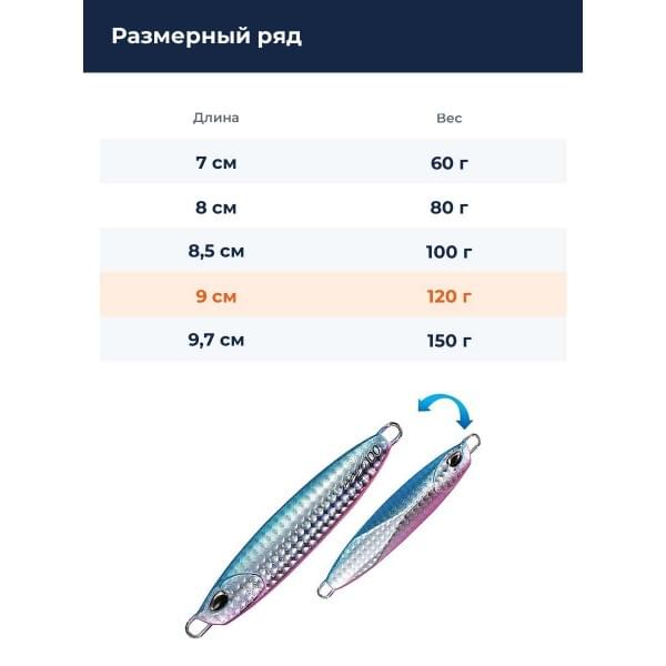 Пилькер DUO DRAG METAL FORCE 120G : Blue Pink (PBA0520)