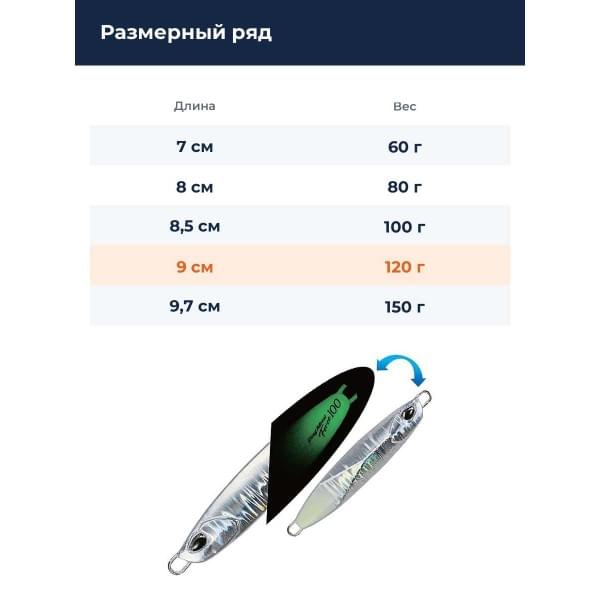 Пилькер DUO DRAG METAL FORCE 120G : Silver Glow (PPA0518)