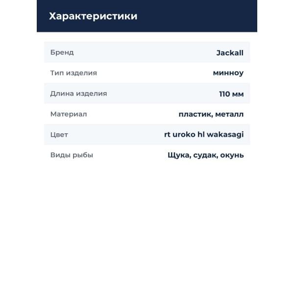 Воблер Jackall Rerange 110SP DR цв. rt uroko hl wakasagi