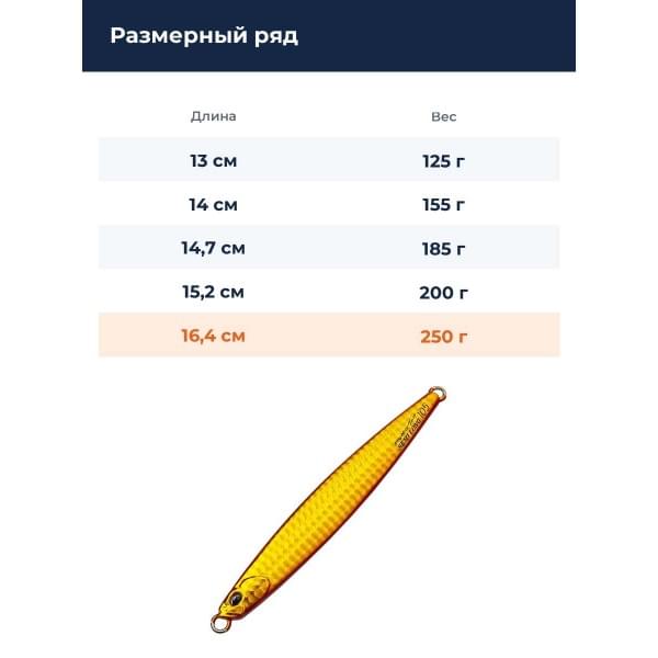 Пилькер DUO DRAG METAL FORCE SEMI-LONG 250G : UV Red Gold (PBA0516)